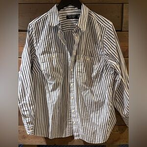 Ralph Lauren Navy and White Striped Shirt